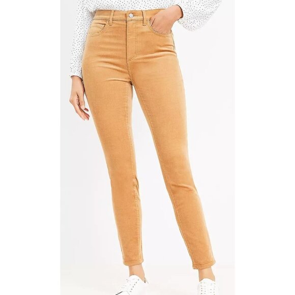 LOFT Pants - LOFT High Waist Skinny Corduroy Pant in Carmel size 27